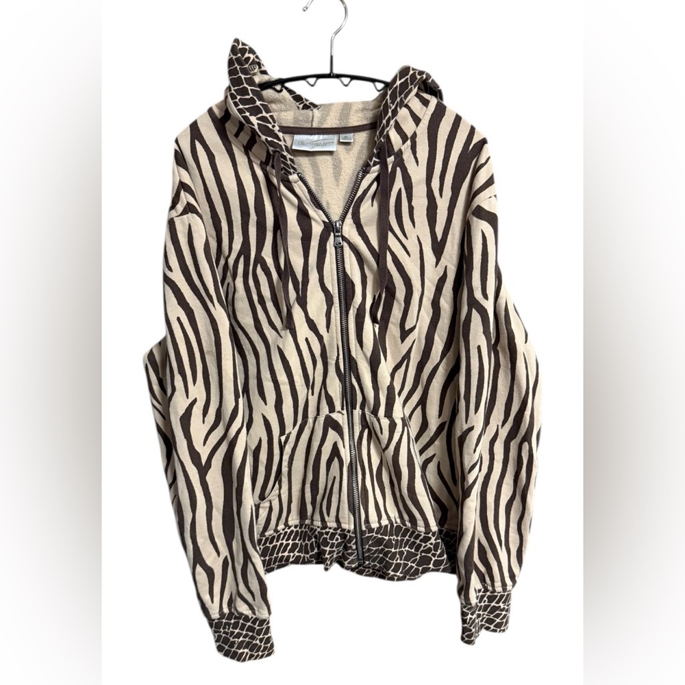 Studio Works Animal Print Zip-Up Jacket